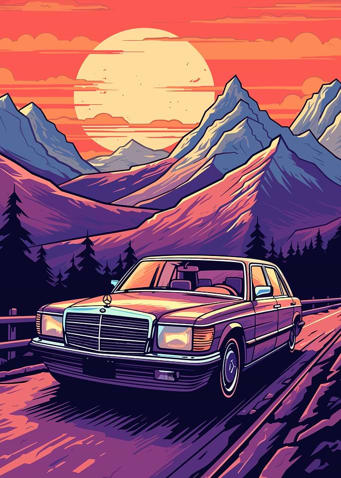 Mercedes Benz S Synthwave
