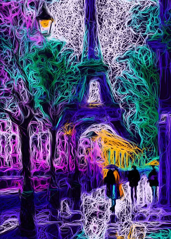 Sunset on Champs Elysees