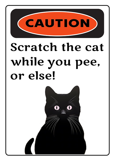 Scratch The Cat — funny metal wall sign
