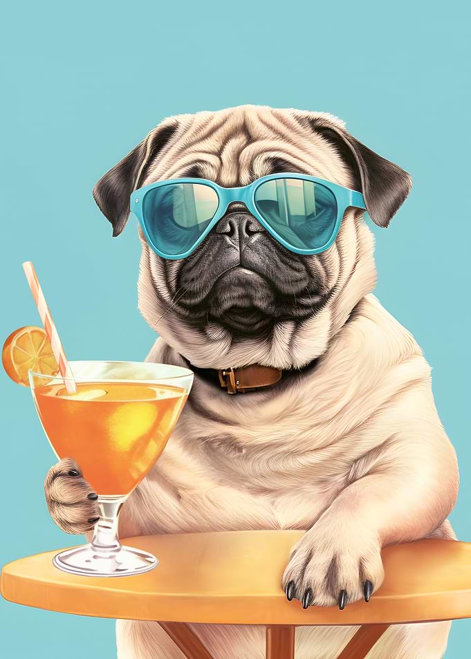 Cool Pug Summer Chill