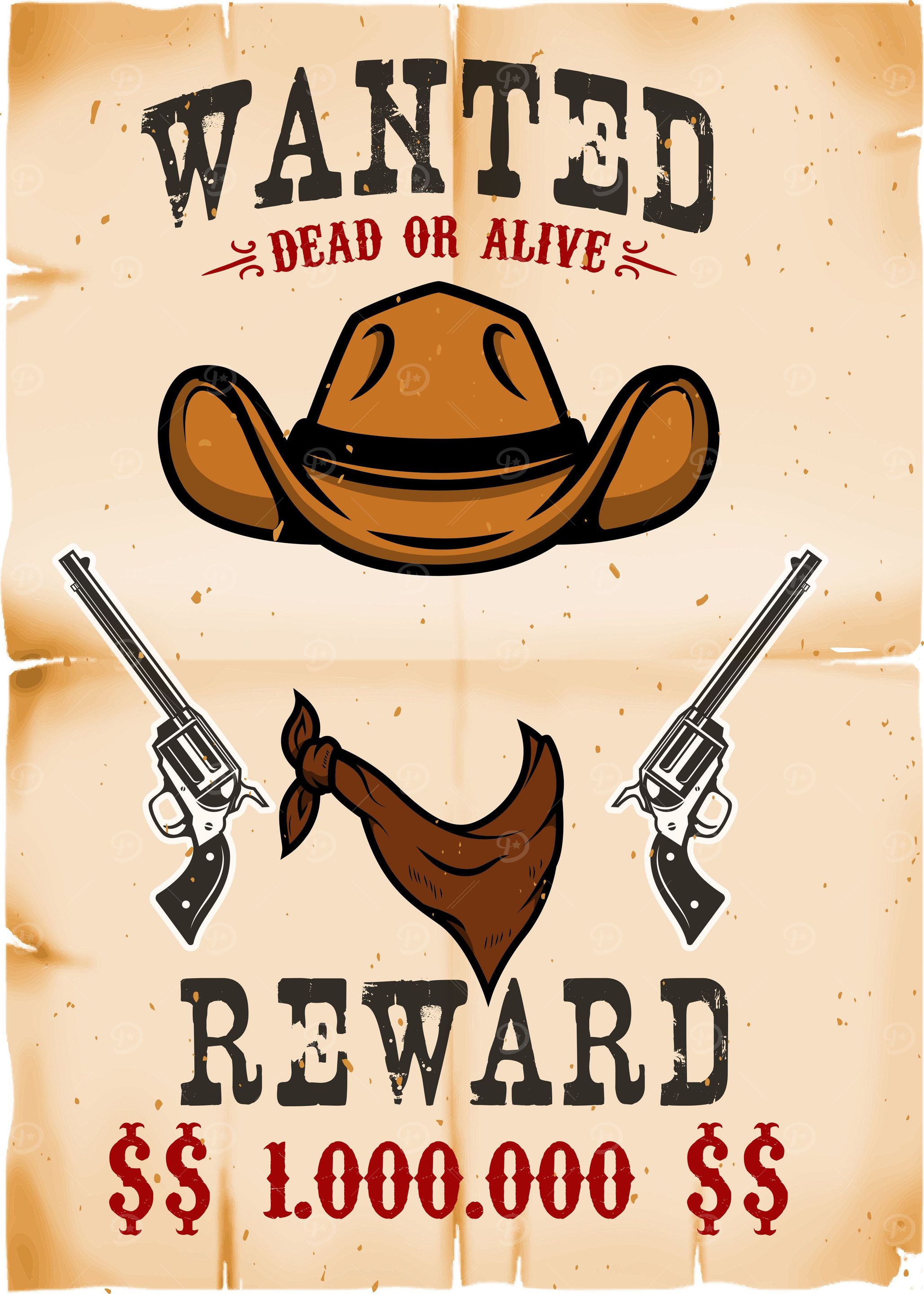 Vintage wanted poster