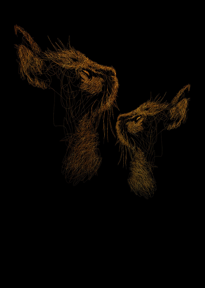 Cat Scribble Art