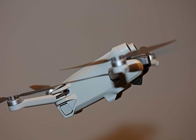 Flying drone copter macro