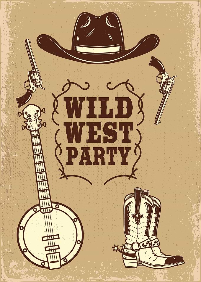 Wild west party poster