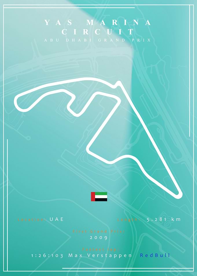 Yas Marina F1 Track Map