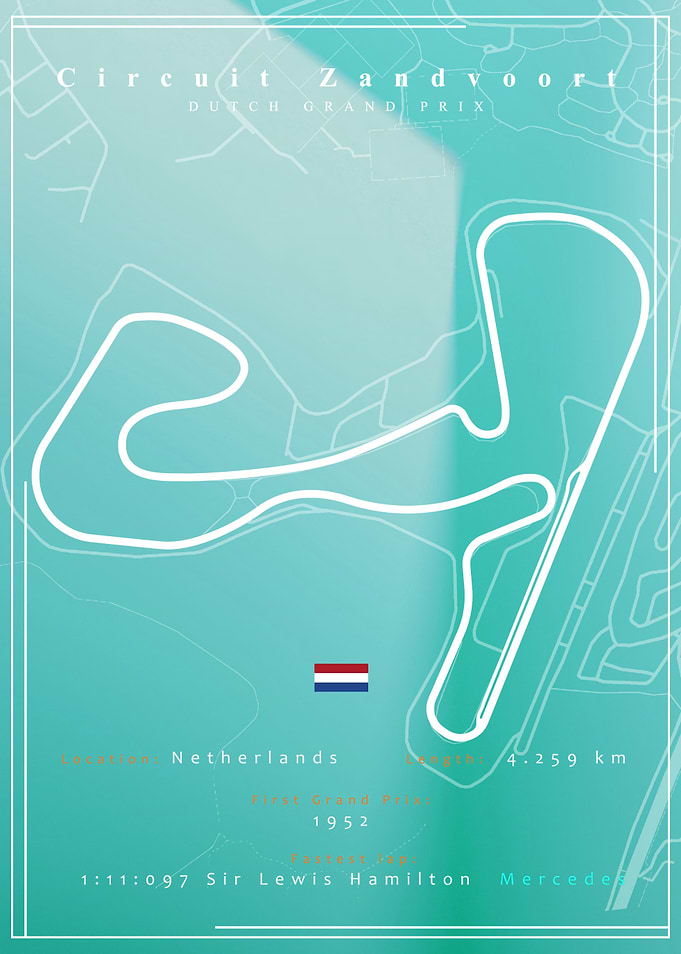 Zandvoort F1 Track Poster