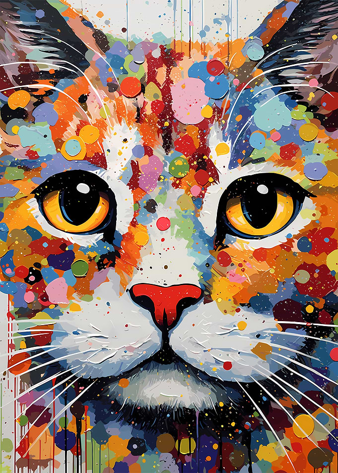 Cat Pop Art Abstract Cat
