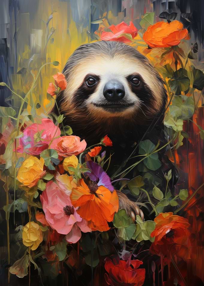 Flower Garden Sloth