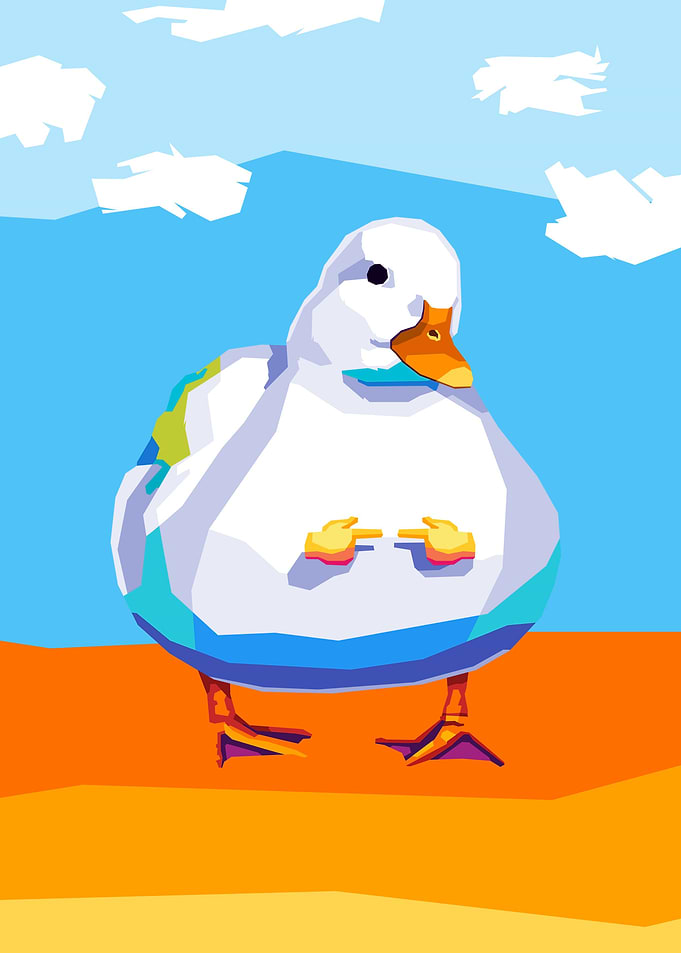 Cute Duck Meme Pop Art