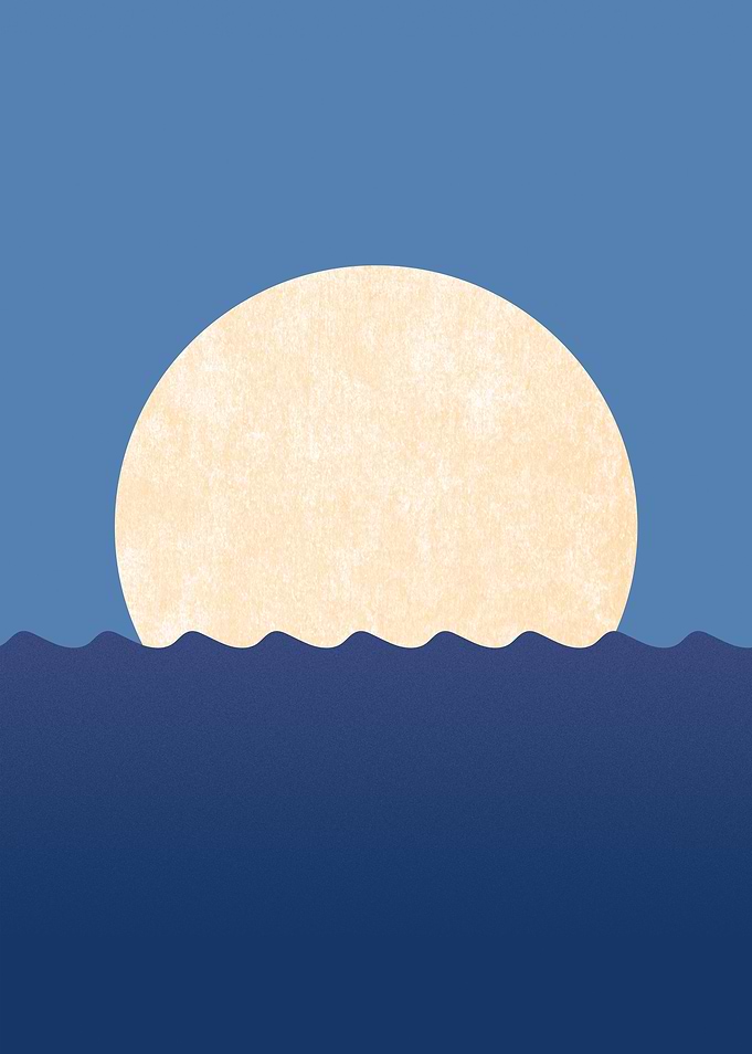 Moonrise ocean