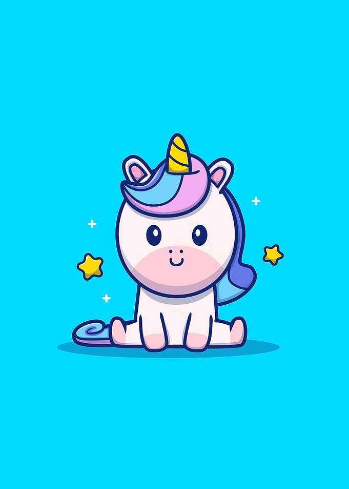 Cute Unicorn Sitting