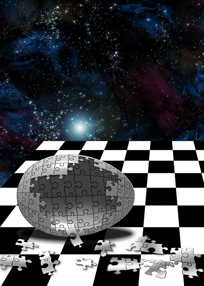 Chess board and puzzle egg
