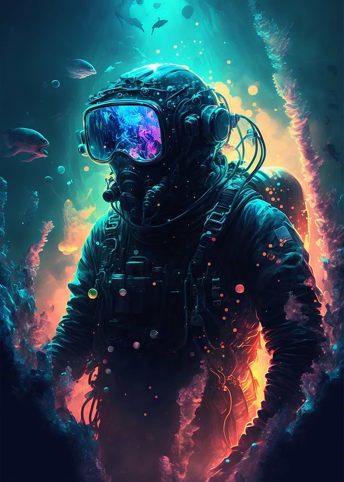 Abstract Diver Art