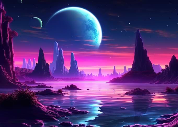 moon galaxy landscape