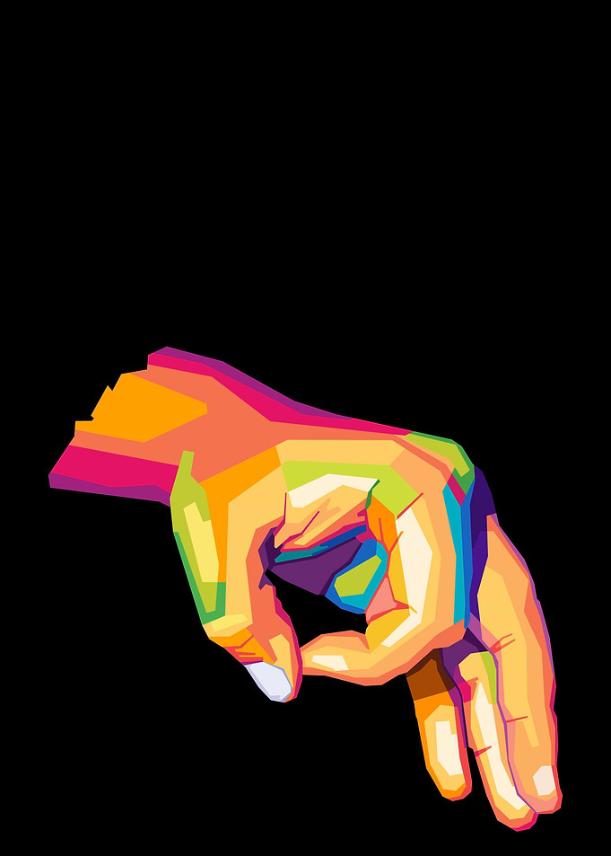 Circle hand funny Pop Art