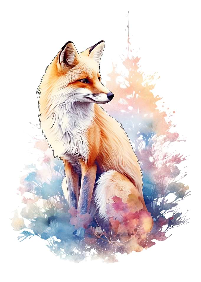 Cute Watercolor Fox