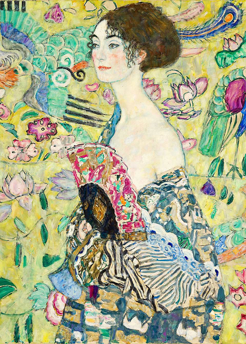 Lady With Fan — living room metal wall art