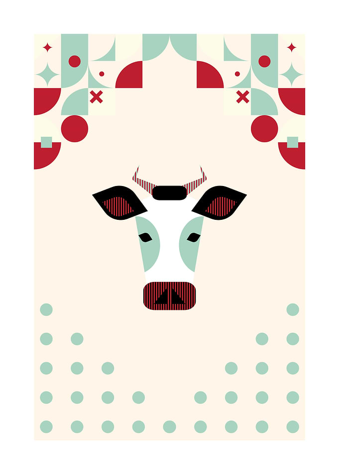 Minimalist Cow Bauhaus