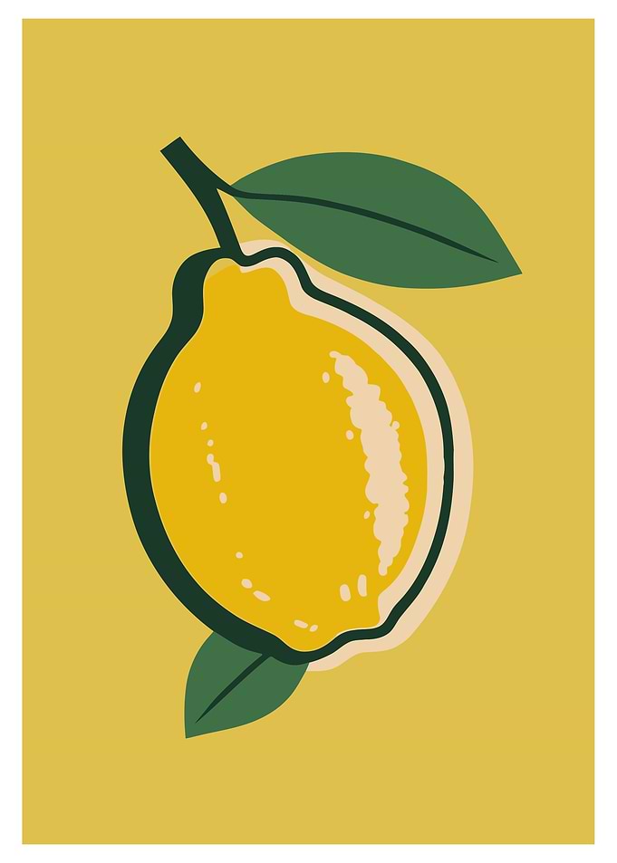 Lemon with leaves
