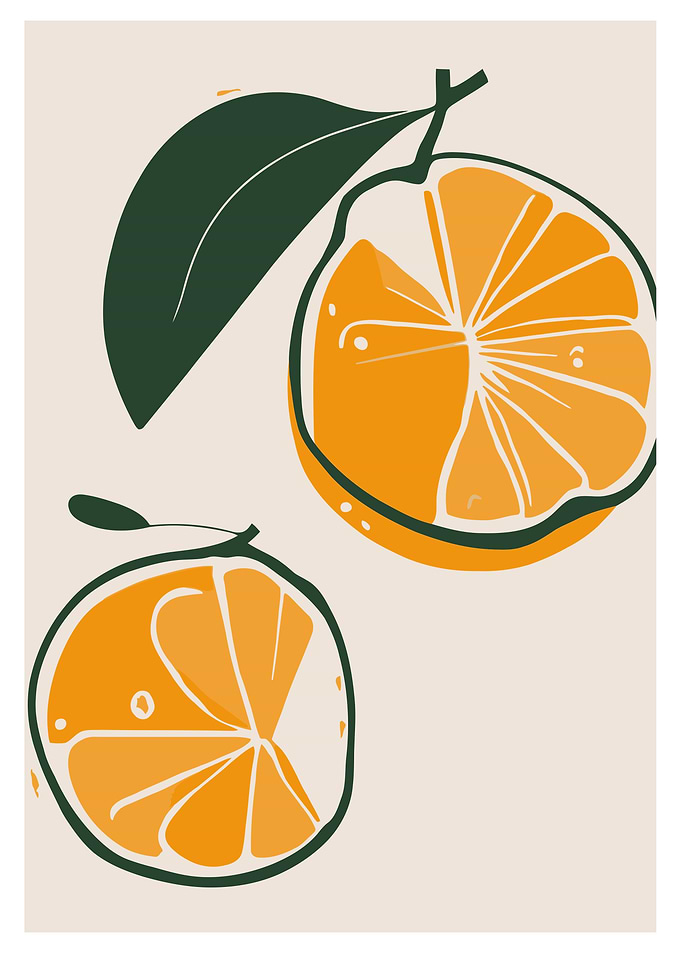 Citrus over gray