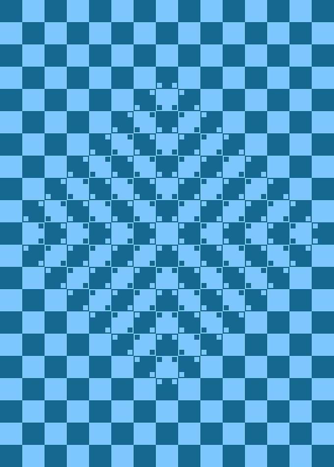 Blue Geometric Illusion