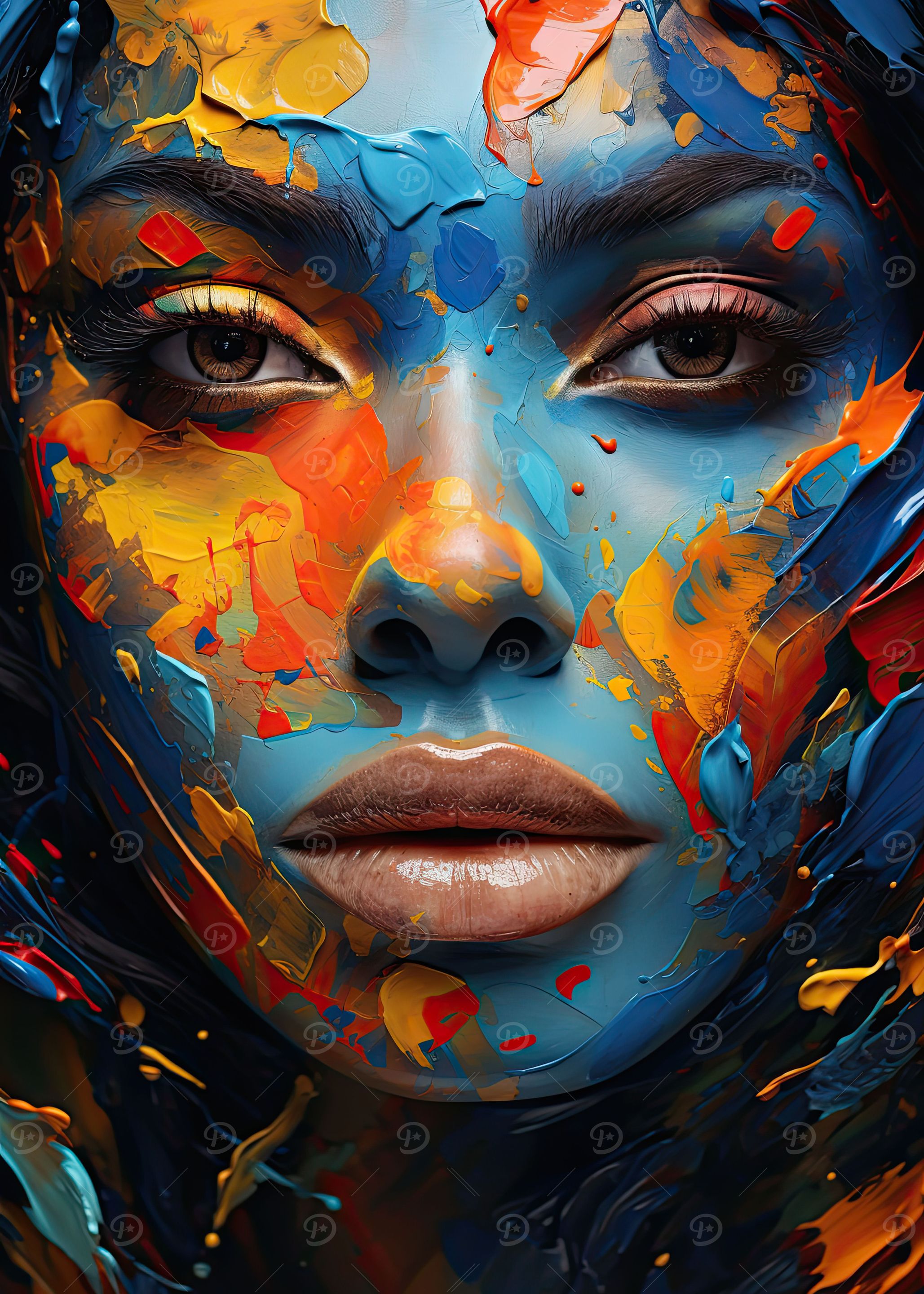 colorful woman portrait