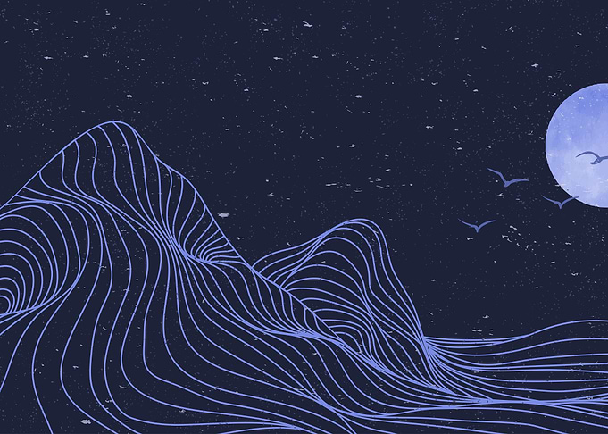 Mountain line art