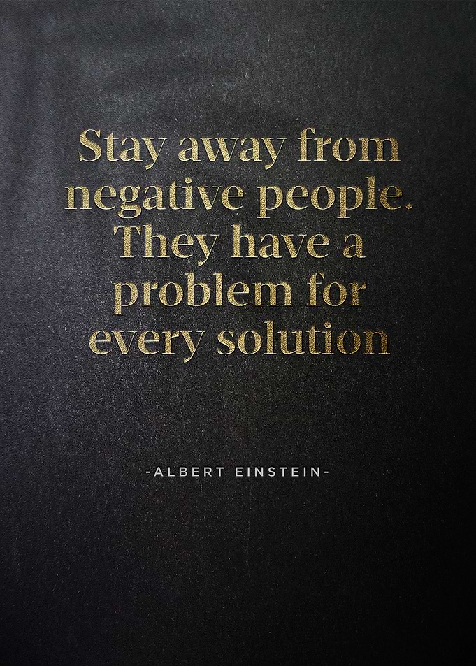 Stay away from negative