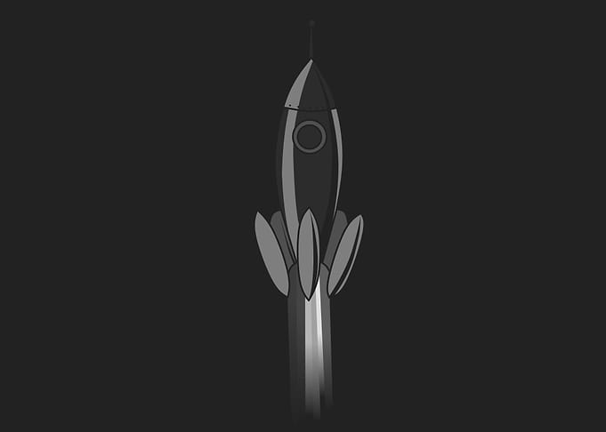 black white rocket