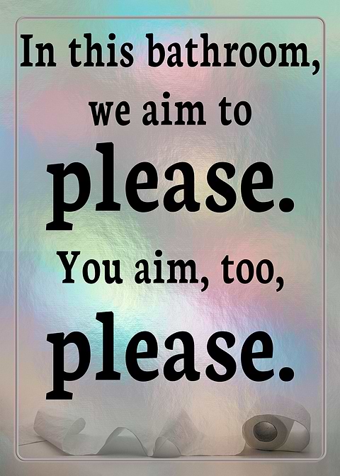 Aim to Please — funny metal wall sign