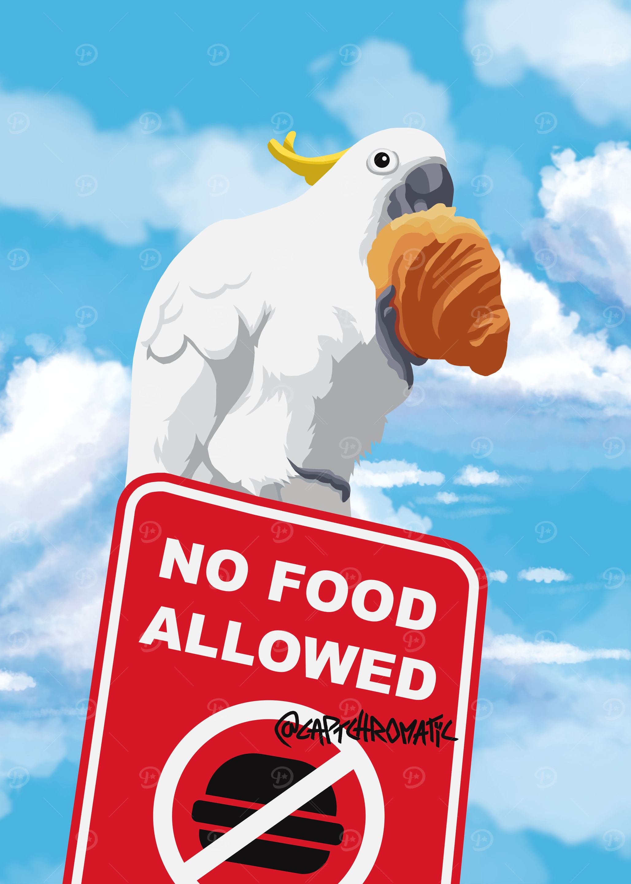Cockatoo and a croissant