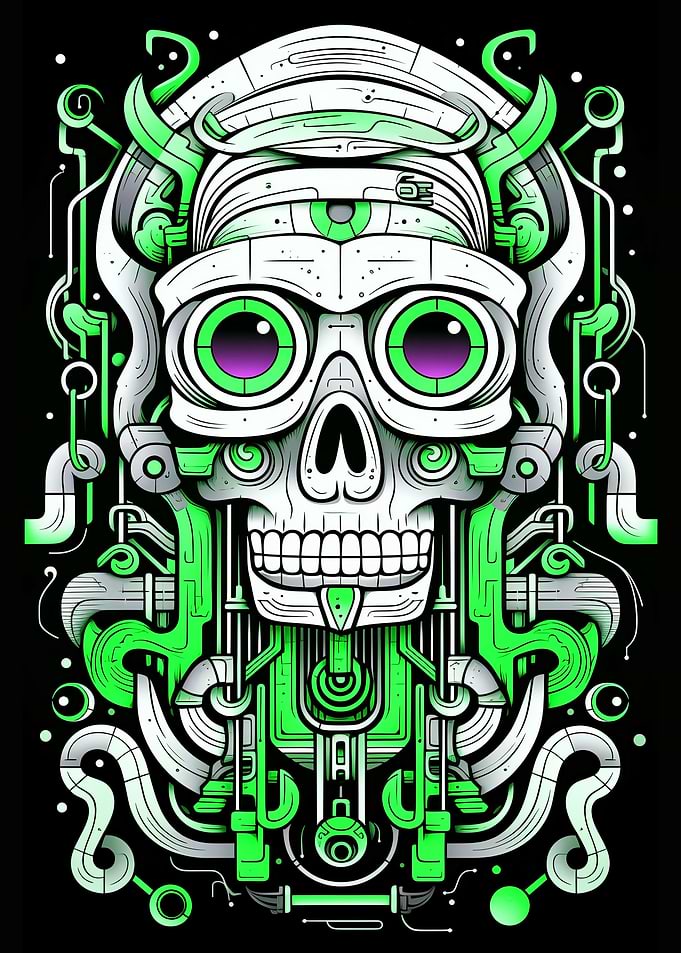 Abstract Cartoon Skull