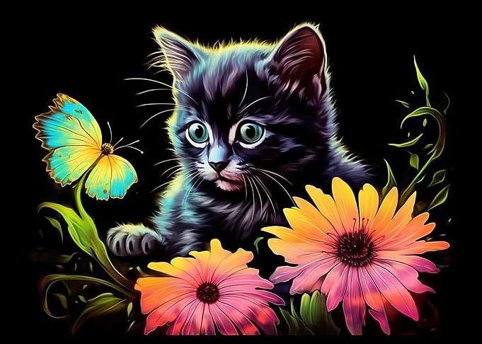 Cat with Butterfly