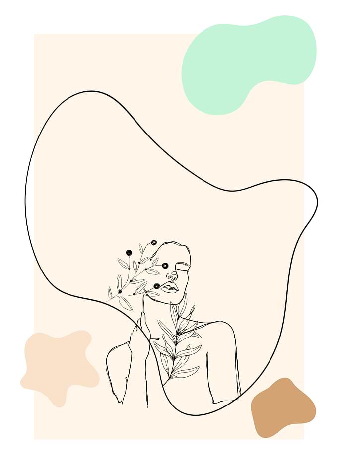 Line Art Woman with a Hat