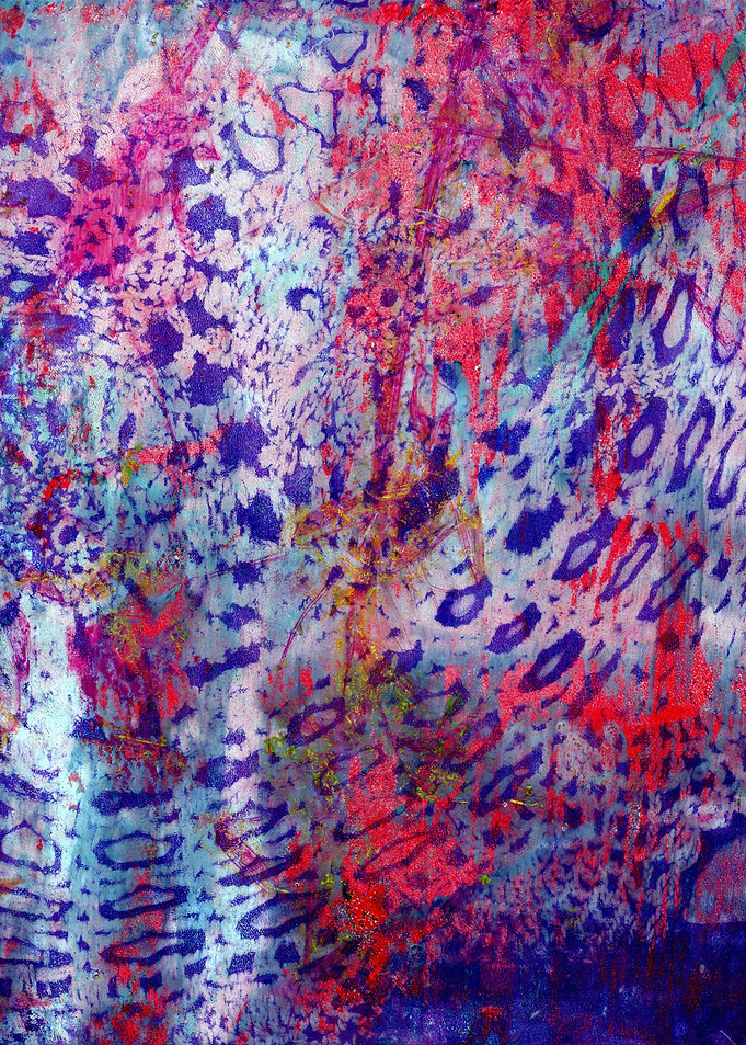 Blue Abstract Fiber Art