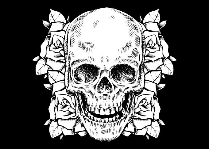 Rose Gardening Skull