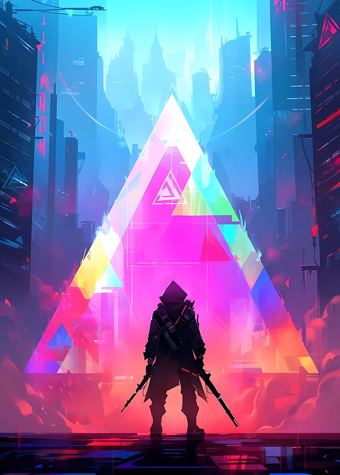 Cyberpunk Anime City Hero
