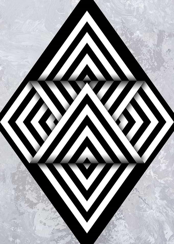 Geometric Flat 3D Illusion