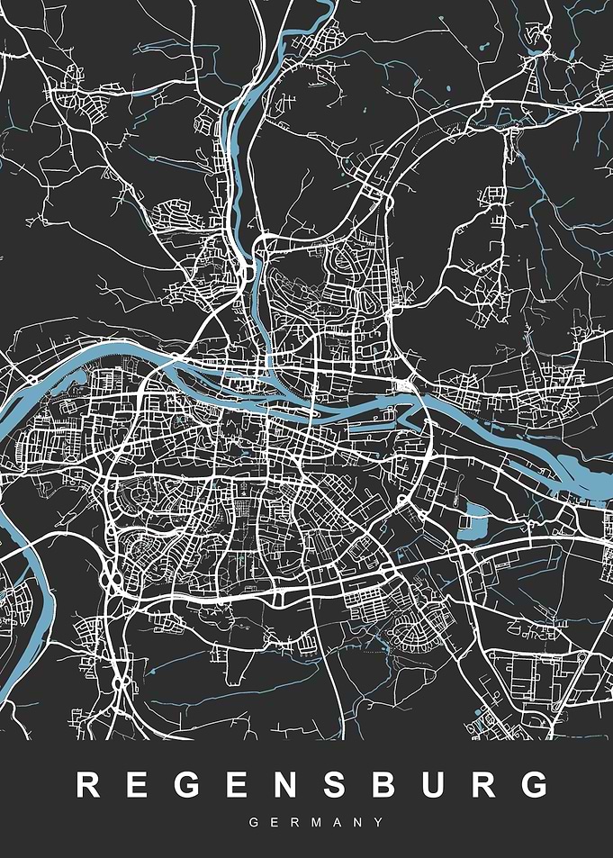 Map REGENSBURG GERMANY