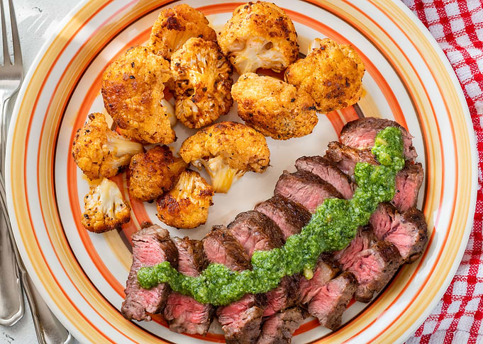 Sliced beef steak