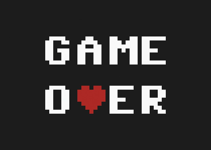 Game over c64 heart 4k