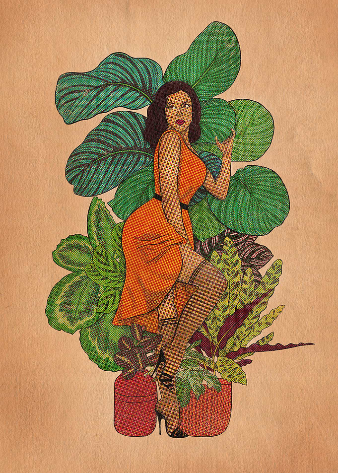 Retro Plant Girl