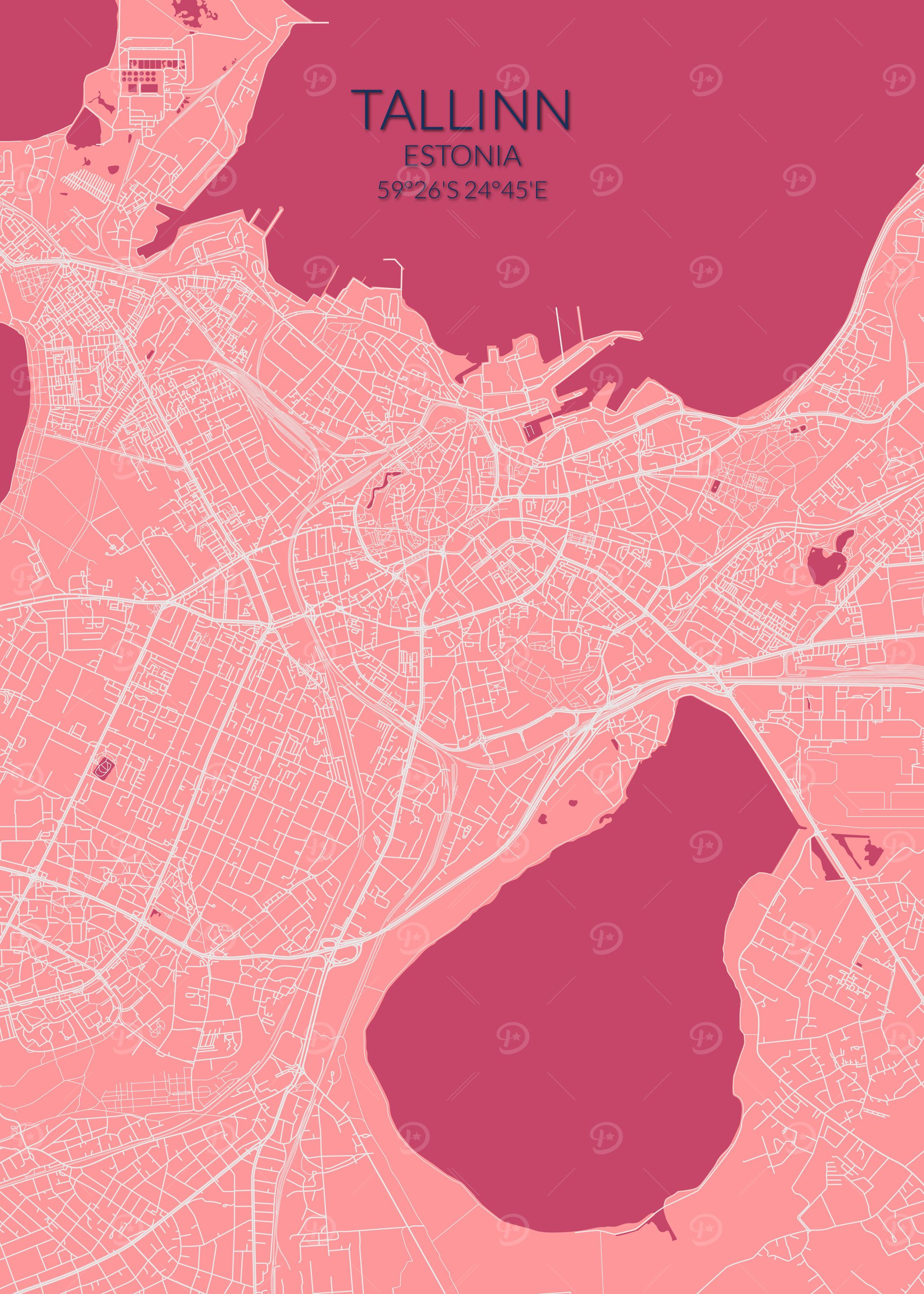 Tallinn Pink Rose Map