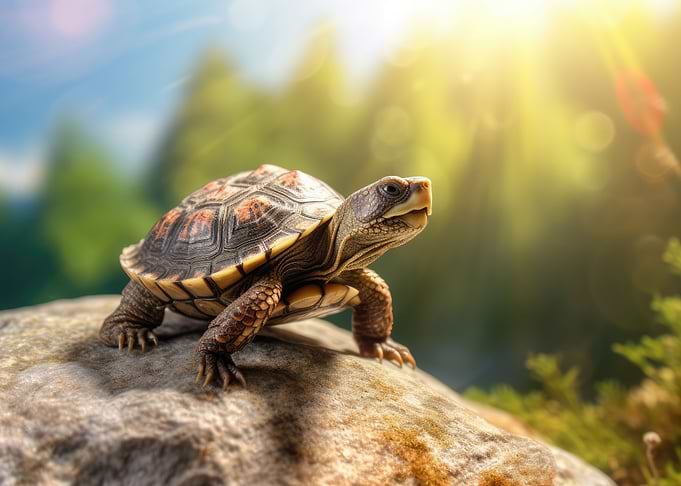Tiny Turtle on a rock