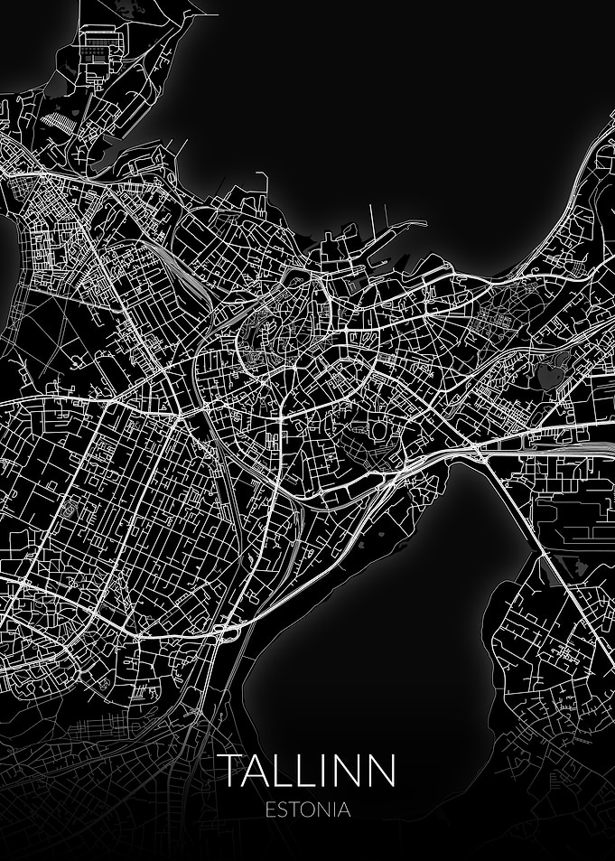 Tallinn Map Black