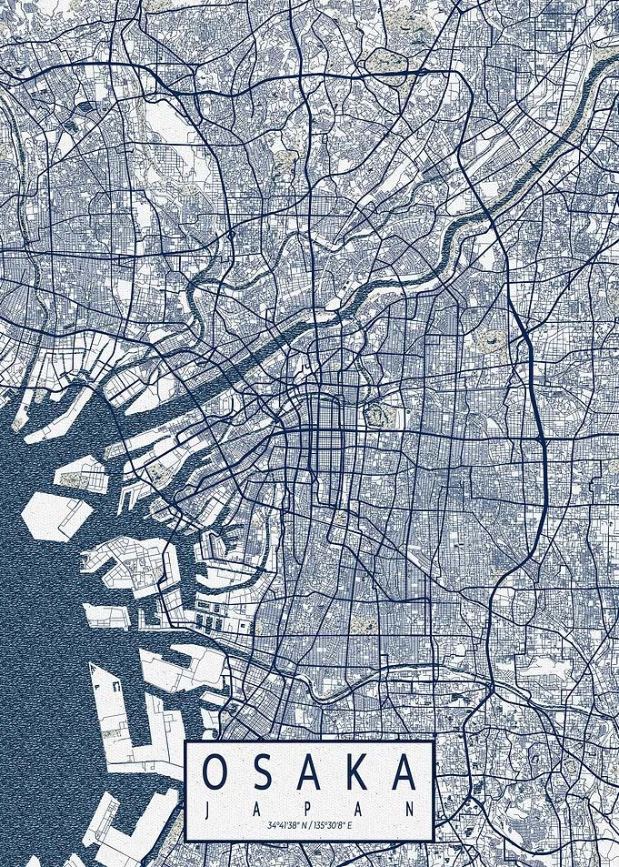 Osaka City Map Coastal