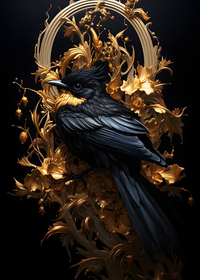 Black and Gold Sparrow 03