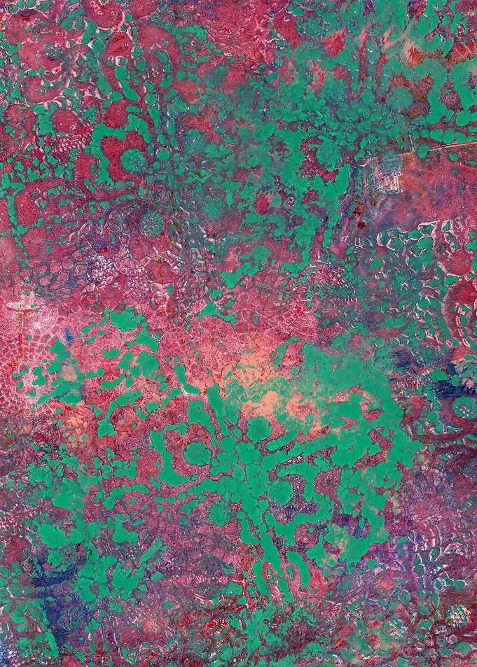 Teal Pink Rustic Tile