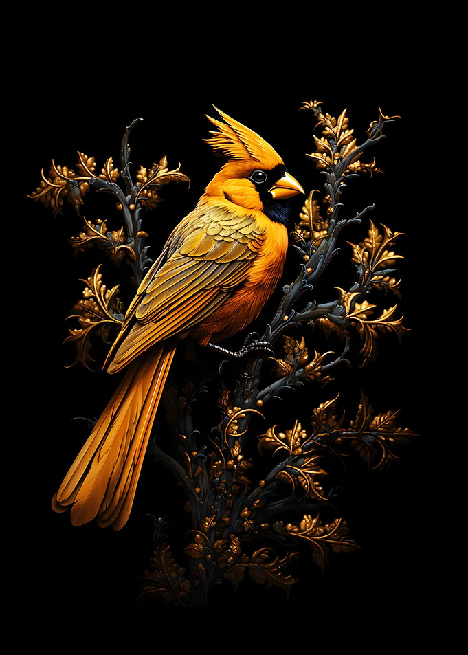 Black and Gold Cardinal