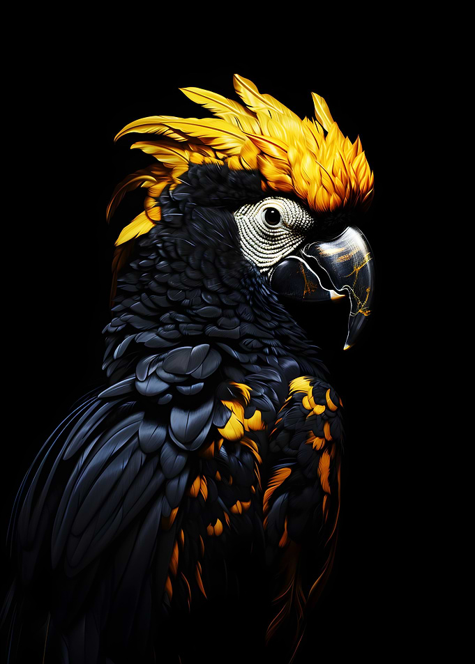 Black and Gold Parrot